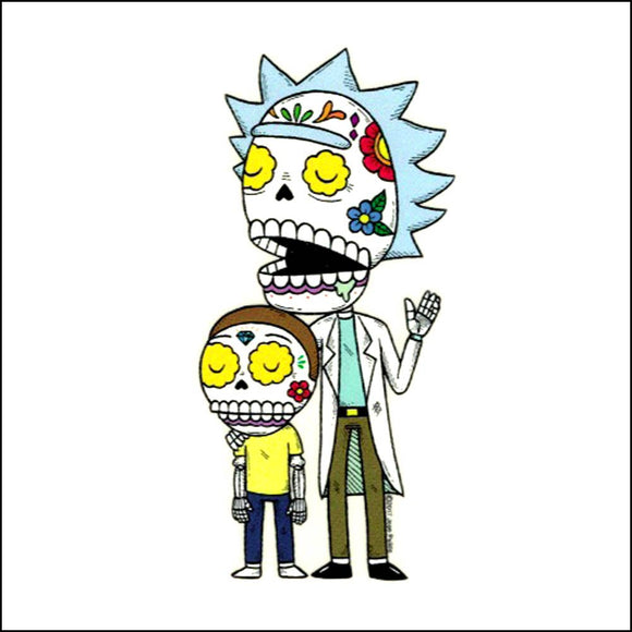Rick and Morty Sticker Dia De Los Muertos