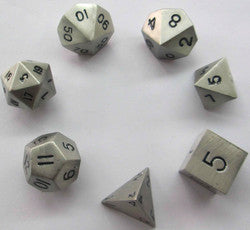 16mm Metal Polyhedral Dice Set: Antique Silver