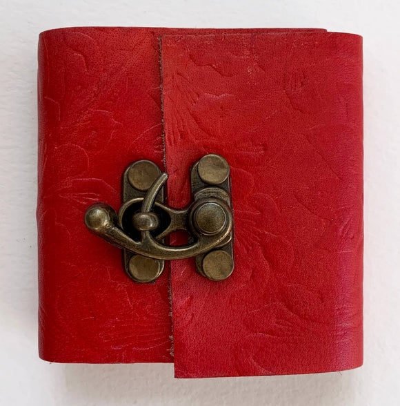 Red Embossed mini journal ~ 3