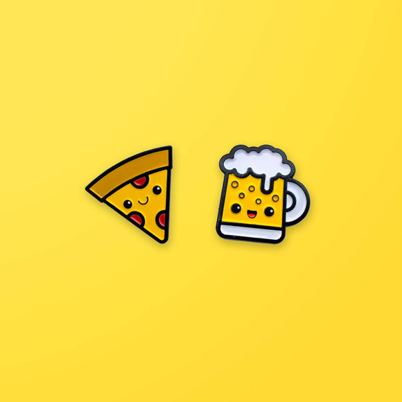 Pizza &  Beer Enamel Pin Set