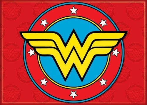 DC Comics Wonder Woman Logo on Red Magnet 2.5