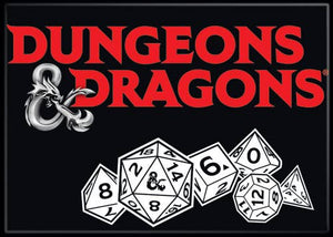 Dungeons & Dragons Logo and Dice Magnet 2.5" x 3.5"