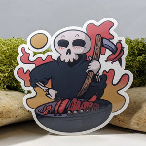 Grim Reaper Barbecue Waterproof Sticker - 2.5"