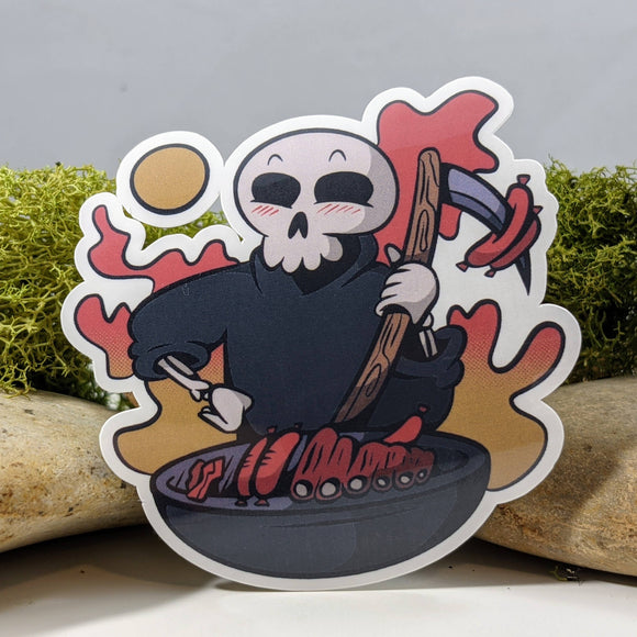 Grim Reaper Barbecue Waterproof Sticker - 2.5