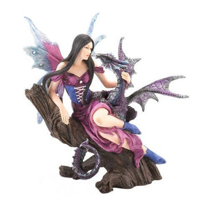 Fairy and Dragon Lighted Figurine