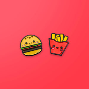 Burger & Fries Enamel Pin Set