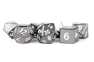 16mm Metal Polyhedral Dice Set: Sterling Gray