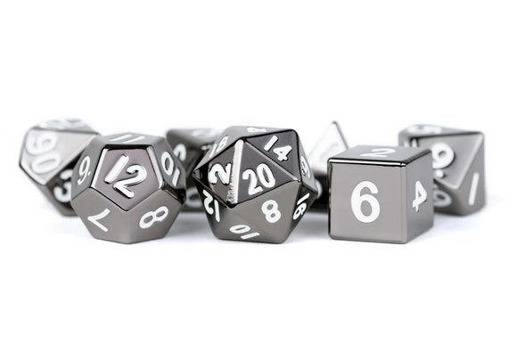 16mm Metal Polyhedral Dice Set: Sterling Gray